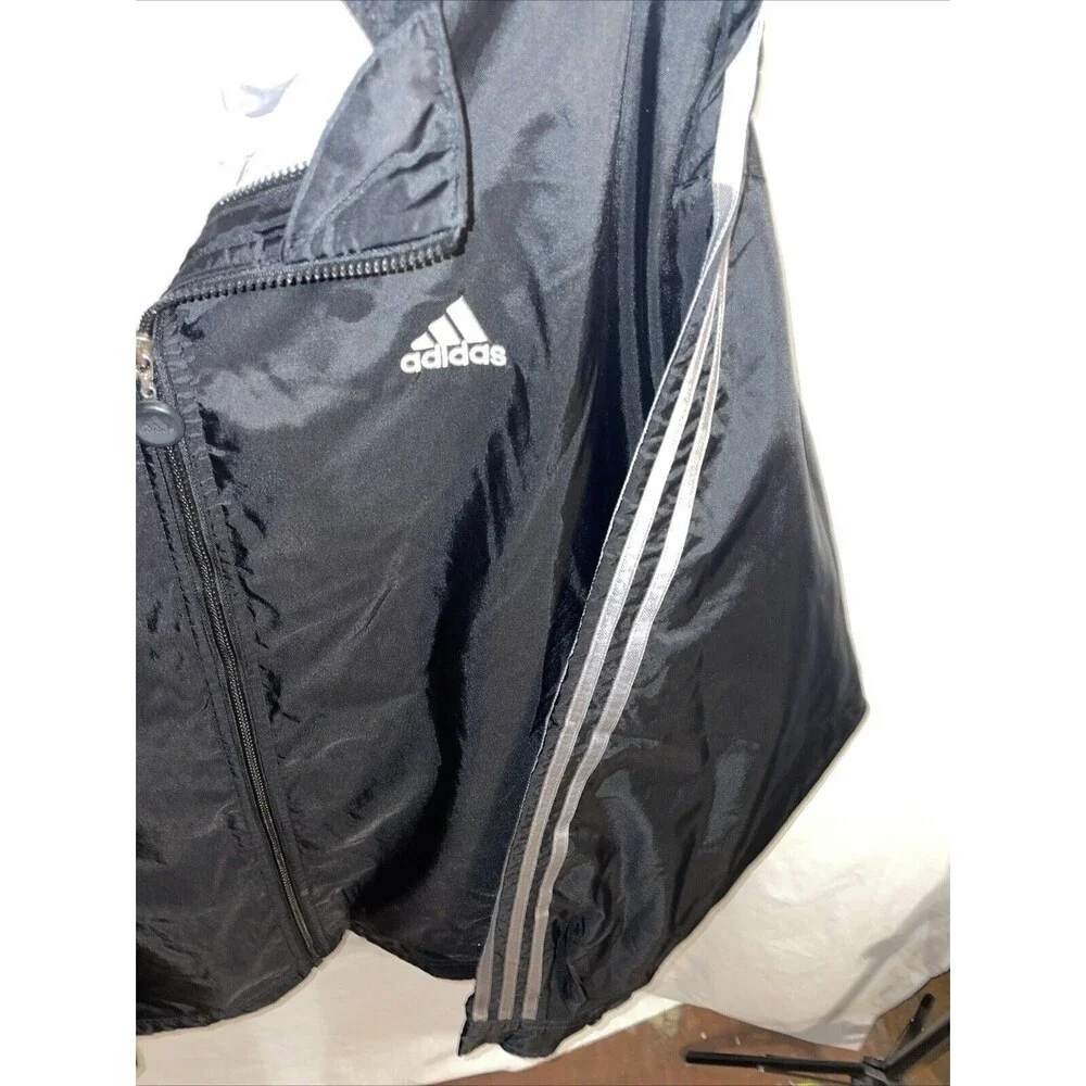 Adidas Men’s Vtg Y2K Jacket & Removeable Vest Size XL Black Outer Silver Inner